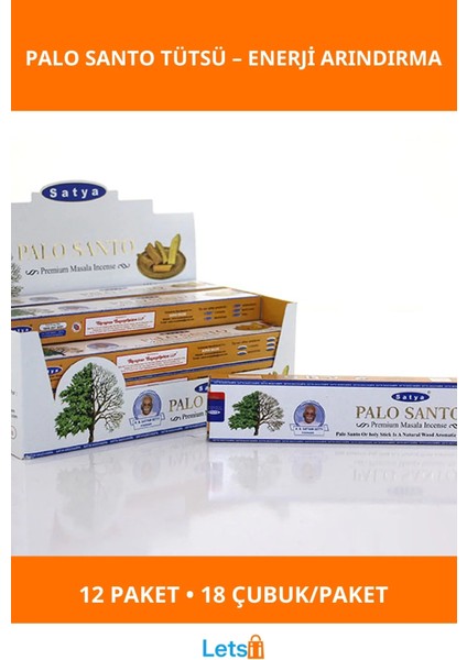Palo Santo Aromalı 12 Paket 216 Adet Tütsü