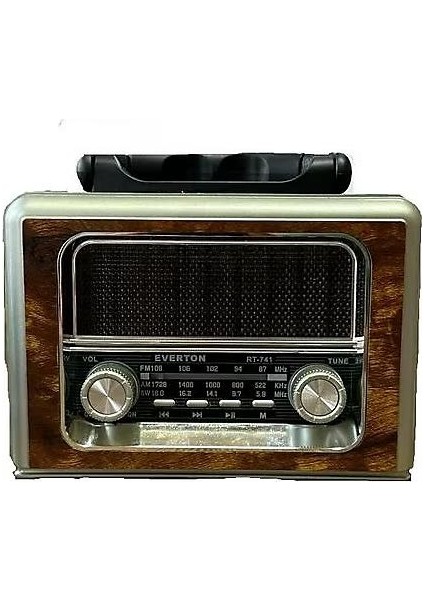 RT-741 Nostaljik Görünümlü Solar (Güneş Enerjili) Şarjlı Bluetooth Radyo Hoparlör