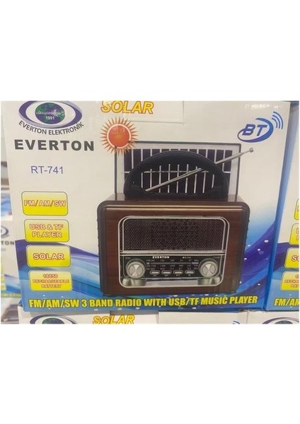 RT-741 Nostaljik Görünümlü Solar (Güneş Enerjili) Şarjlı Bluetooth Radyo Hoparlör modelleri