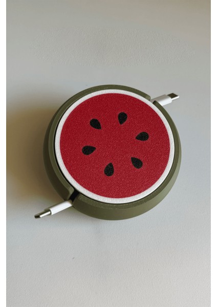 Karpuz Desenli Taşınabilir Kablo Sarıcı | Kablo Düzenleyici & Organizer