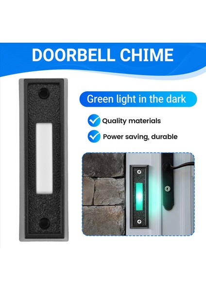 1 Adet Kablolu Kapı Zili Düğmesi LED Işığı Kapı Zili Halka Düğmesinin Değiştirilmesi Duvara Monte Kapı Açıcı Anahtarı (Yurt Dışından) fırsatları