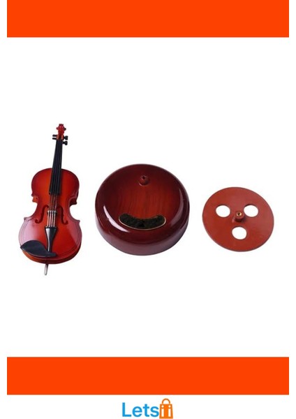 Ahşap Görünümlü Müzik Kutusu Hareketli Keman Şeklinde Für Elise Melodili modelleri