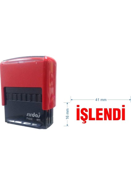 911 Kaşe Kırmızı makine Kırmızı Keçe "İŞLENDİ" yazısı ile beraber