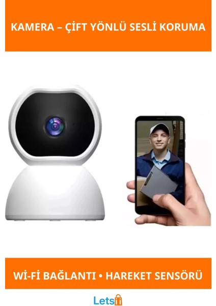 Çift Taraflı Ses Özellikli Wi Fi Güvenlik Kamerası