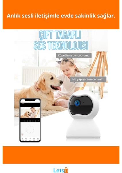 Çift Taraflı Ses Özellikli Wi Fi Güvenlik Kamerası fiyatları