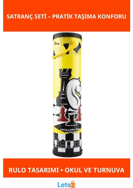 Büyük Rulo Taşınabilir Okul Satranç Seti