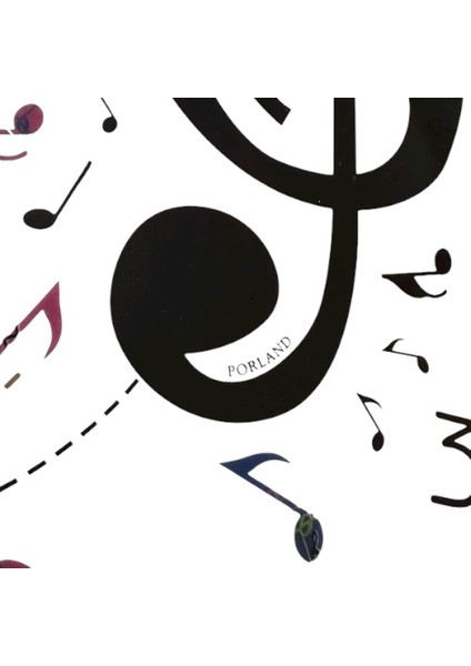 Müzik Notları ve Saksafon Çalan Adam Resimli Porselen Duvar Saati