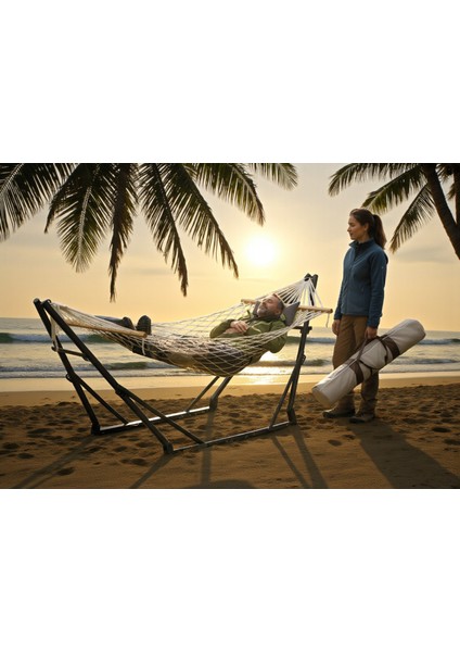 Sante Katlanabilir Kademe Ayarlı Metal Ayaklı Hamak Taşıma Çantası Hediyeli