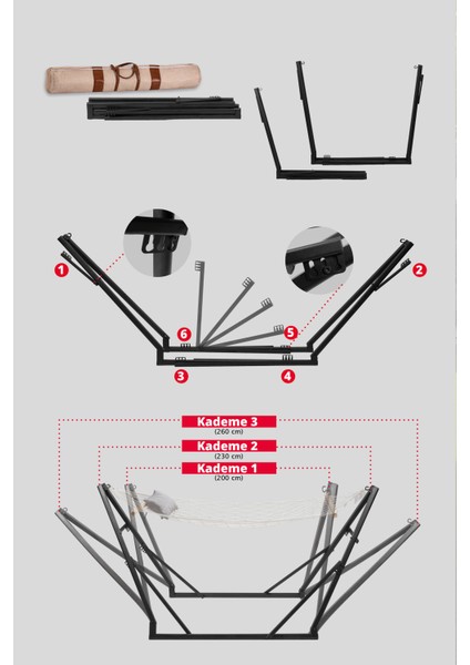 Sante Katlanabilir Kademe Ayarlı Metal Ayaklı Hamak Taşıma Çantası Hediyeli fırsatları