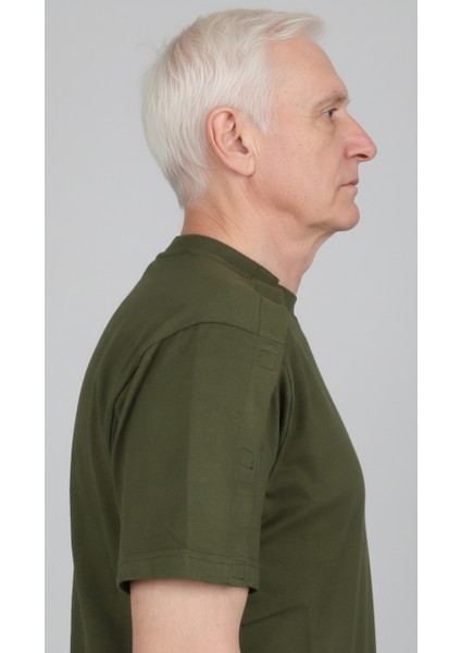 Adaptif Kısa Kollu Haki Kırık Kol - Ortopedi Tedavi Kıyafeti indirimleri