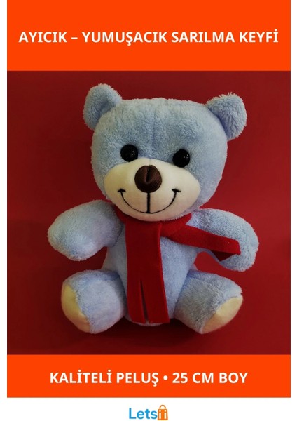 Mavi Yumuşak Peluş Oyuncak Ayıcık 25 cm