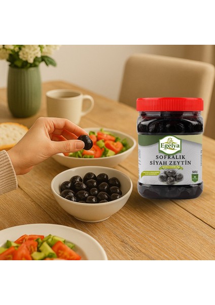 Doğal Sofralık Siyah Zeytin 500 G (Yağlı – Katkısız – Gemlik Tipi) indirimleri