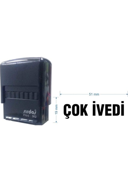 912 Kaşe Siyah Makine Siyah Keçe 'Çok İvedi' Yazısı İle