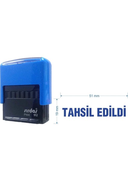 912 Kaşe Mavi makine Mavi Keçe "TAHSİL EDİLDİ" yazısı ile beraber