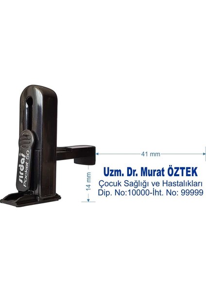 50 Cep Tipi İsim Makam Ve Ünvan Kaşesi Baskı Rengi Mavi