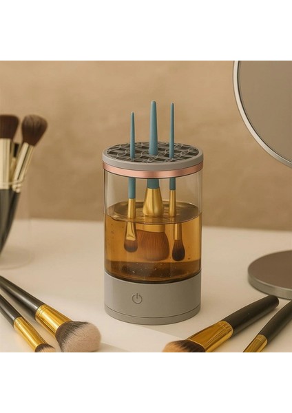 USB Şarjlı Makyaj Fırçası Temizleyici Aparat Hızlı Kurutmalı, Çok Yönlü Fırça Temizleyici