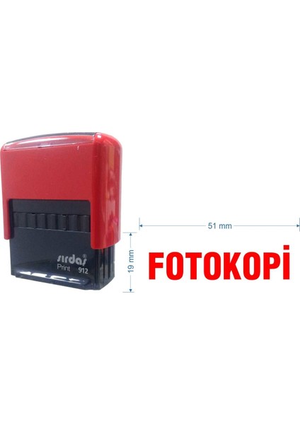 912 Kaşe Kırmızı makine Kırmızı Keçe "FOTOKOPİ" yazısı ile beraber