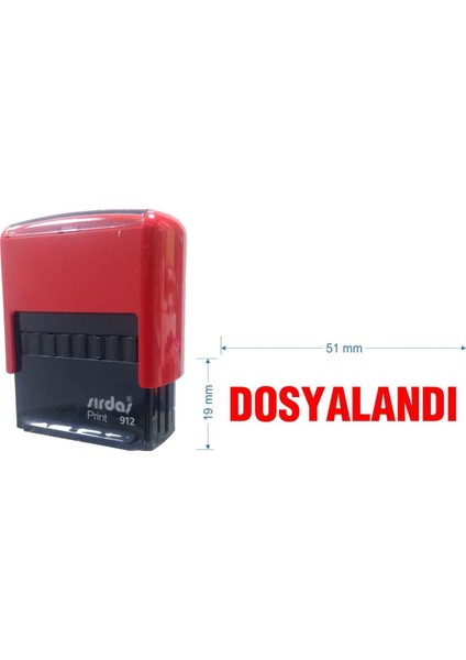 912 Kaşe Kırmızı makine Kırmızı Keçe "DOSYALANDI" yazısı ile beraber