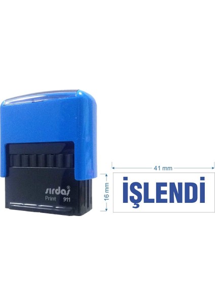 911 Kaşe Mavi makine Mavi Keçe "İŞLENDİ" yazısı ile beraber