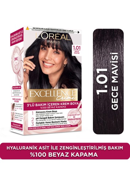 Excellence Creme 1.01 Derin Gece Mavisi Saç Boyası