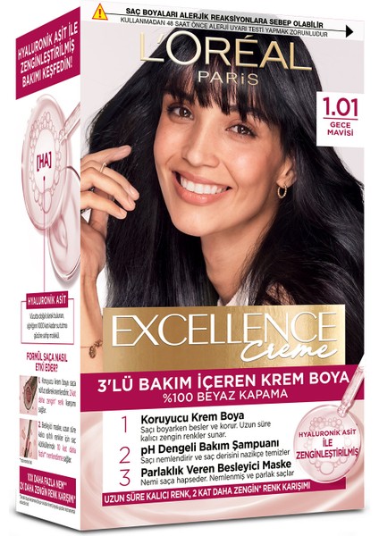 Excellence Creme 1.01 Derin Gece Mavisi Saç Boyası