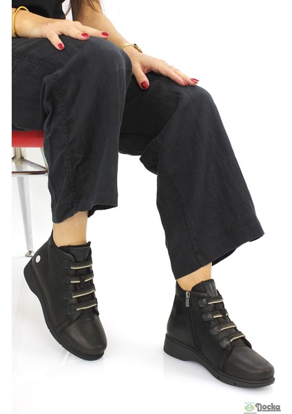 Mammimia Kadın Düz Taban Günlük Bağcıksız Ortopedik Hakiki Deri Bot M26/KB4535 modelleri