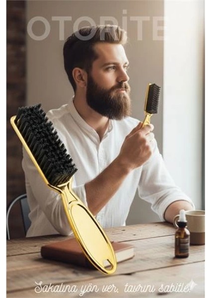 GOLD Sakal Bıyık Tarama Fırçası - Sakal FırçaSI – Şekillendirici, Anti-Statik