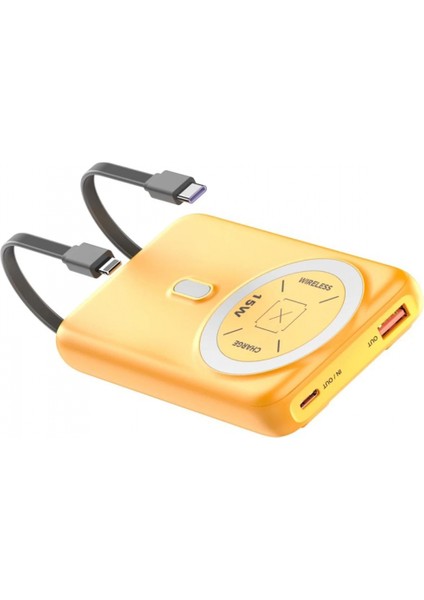 J39 10.000 Mah 20W Pd Dahili Kablolu Magsafe Powerbank - Turuncu