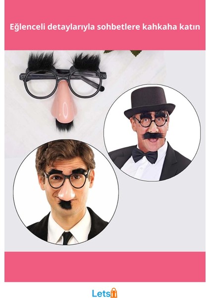 Eğlenceli Kılık Değiştirme Kaş Bıyık Mizah Gözlüğü 9X13 cm fiyatları