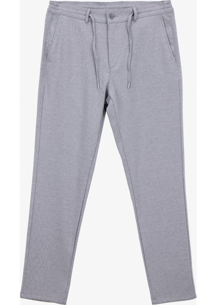 Bağlamalı Bel Dar Paça Jogger Açık Gri Erkek Pantolon ACE001261530_AGR
