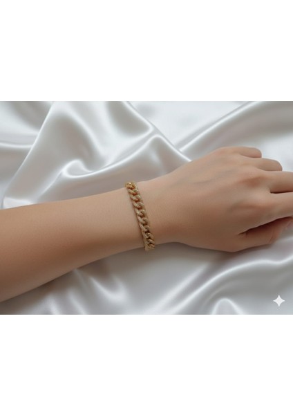 24 Ayar Altın Kaplama Çelik Bileklik