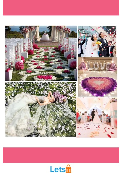 Beyaz Renk Konfeti Gül Yaprağı 5 Paket 500 Adet modelleri