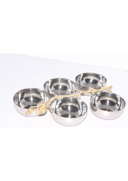 Çelik Pirinç Aksesuarlı Beşli Çerezlik 27X20X5CM fiyatları