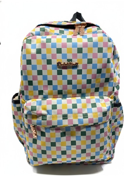 Renkli Dama Desen Sırt Çantası 2120 -2