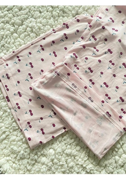 Cherry Kadın Tek Alt Pijama - Su Pembe Vişne Desen Pijama Altı fırsatları