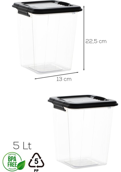 4379 2li Mega Boy Hava Geçirmez Deterjan Saklama Kabı Erzak Saklama Kabı Seti Gri 5lt fırsatları