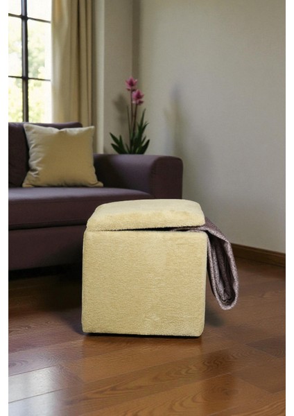 Kare Sandıklı Puf – Yumuşacık Doku Teddy Kumaş Makyaj Masa Pufu Bench fiyatları