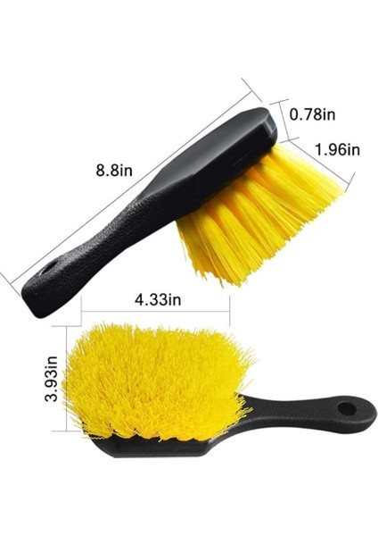 Detaylı Temizleme Fırçası, Ergonomik Iç Dış Evrensel Lastik ve Halı Için Mükemmel, Ev/ofis Temizliği(Sarı)