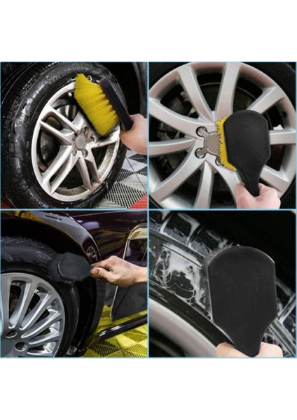 Detaylı Temizleme Fırçası, Ergonomik Iç Dış Evrensel Lastik ve Halı Için Mükemmel, Ev/ofis Temizliği(Sarı)