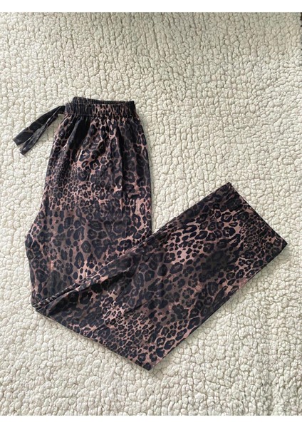 Leopard Kadın Tek Alt Pijama - Pamuklu Pijama Altı modelleri