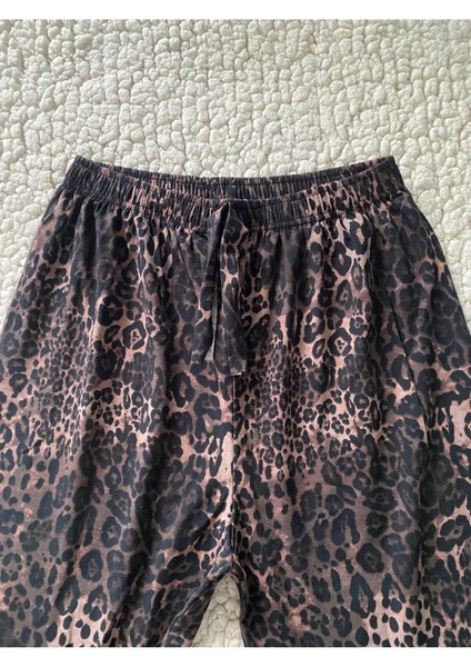 Leopard Kadın Tek Alt Pijama - Pamuklu Pijama Altı fırsatları