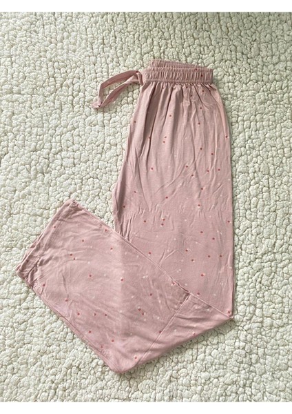 Yumuşak Dokulu Mini Dot Kadın Pijama Altı - %100 Cotton Kadın Tek Alt Pijama