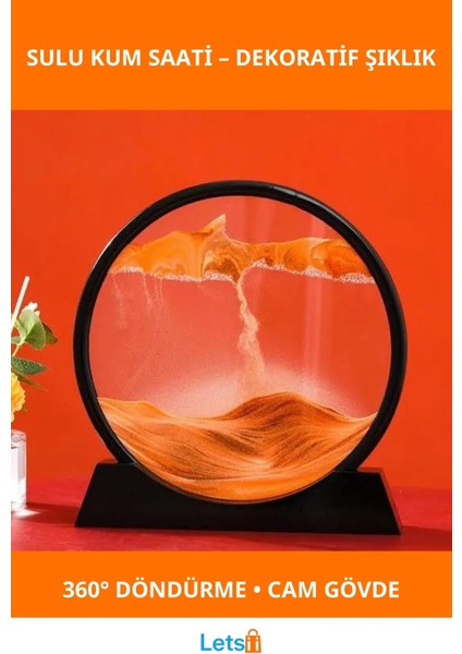 Sulu Kum Saati Orta Boy 18CM Dekoratif Cam Plastik