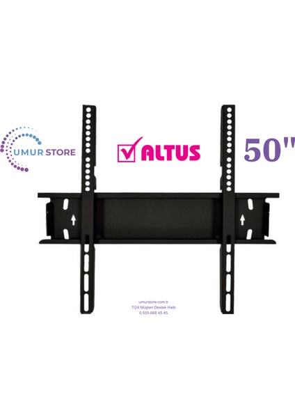 AL50 UHD 9823 Ultra Hd 42”, 43”, 49”, 50” Uyumlu LCD LED Tv Sabit Duvar Askı Aparatı