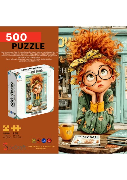 500 Parça Puzzle Düşler Kahvesinde Bir Gün