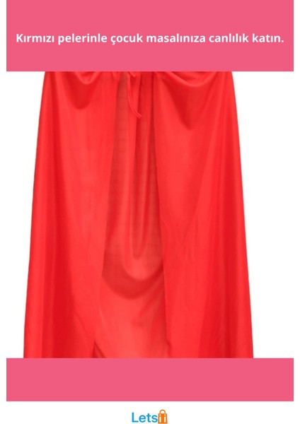 Kırmızı Renk Yakalı Pelerin Çocuk Boy 90 cm fiyatları