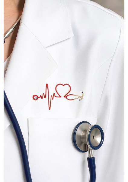 Kalp Ritmi Steteskop Doktor Broş