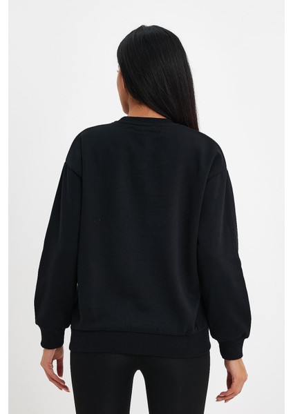 Kadın Şardonlu Oversıze Sıfır Yaka Sweat indirimleri