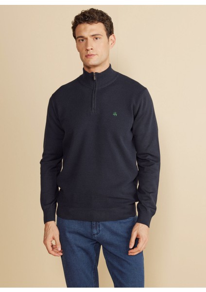 Bato Yaka Standart Lacivert Erkek Kazak BBFW25MKL002