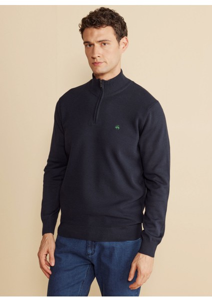 Bato Yaka Standart Lacivert Erkek Kazak BBFW25MKL002 fiyatları